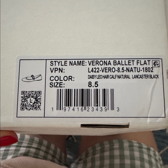 Larroude animal print calf hair Verona ballet flat - Picture 2 of 3